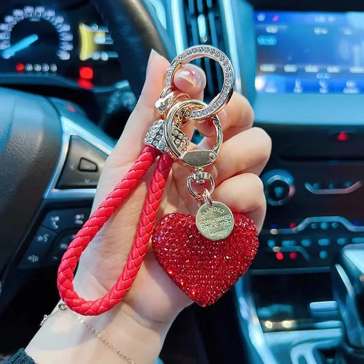 Leather Love Key Chain | Heart-Shaped Car Bag Pendant alternate view
