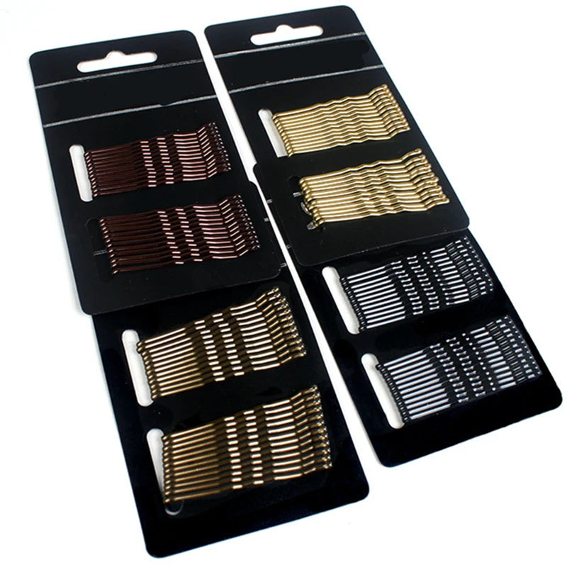 SWINATE Fashion Women Basic Waved U Shape Hairpins Gold Black Brown Bobby Pins Salon Hai detail view