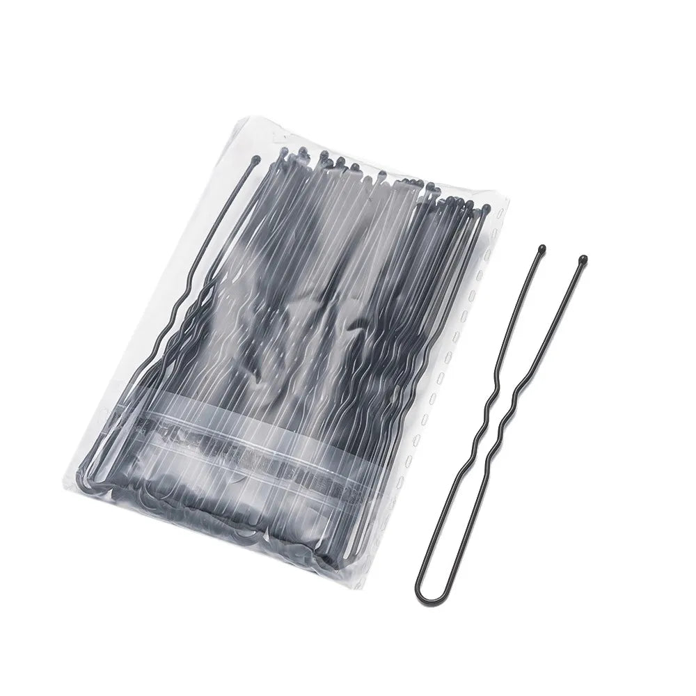 50Pcs 50/60/70mm Metal Waved  U Shaped Hair Pins Hairclip Women Girls Wedding Hairstyle Styling Tools Accessories Wholesale