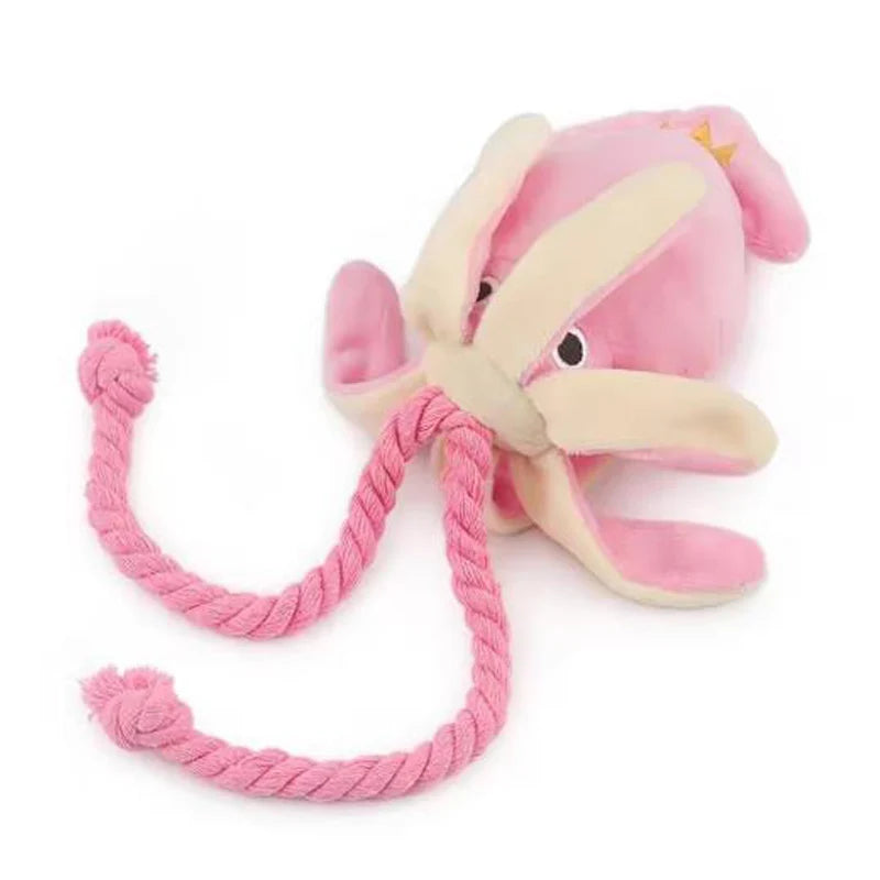 Dog toys cat toys sound-emitting cotton rope octopus chew toys lifestyle view