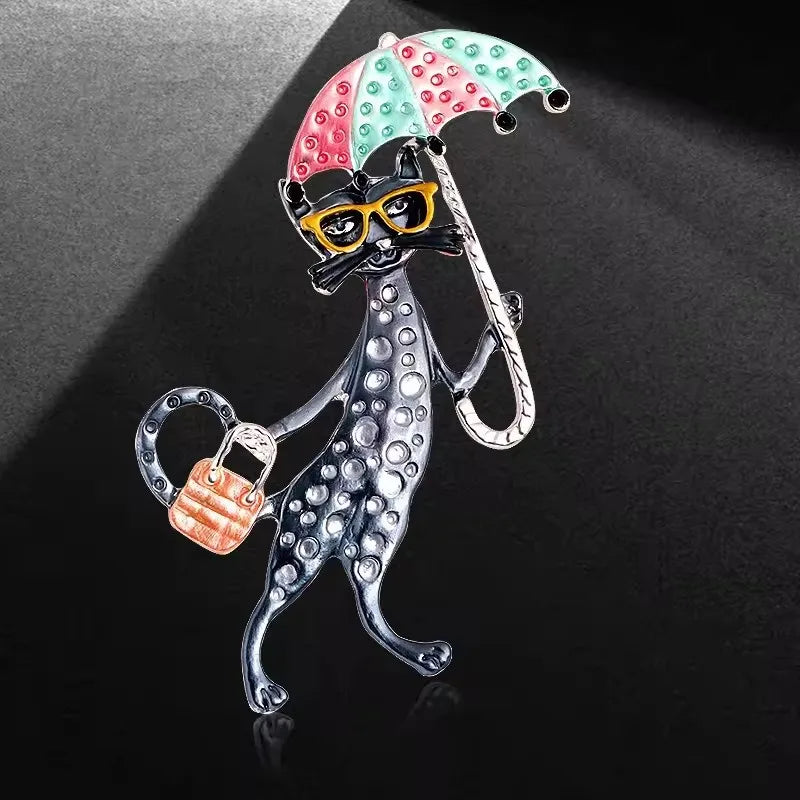 women fashion cat brooch pin jewelry