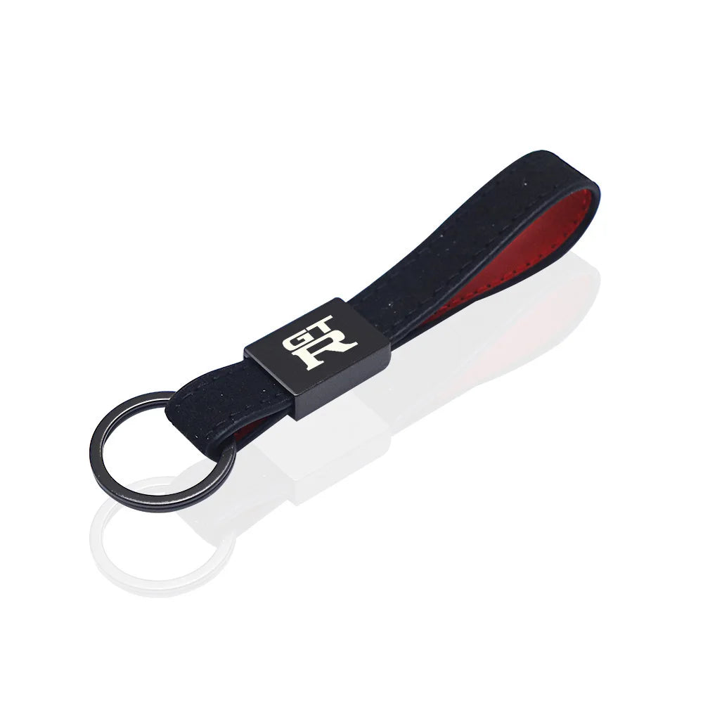 Nissan GT-R Keychain | Premium Leather Car Key Ring for R35 Enthusiasts detail view