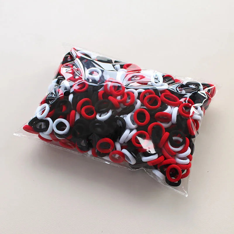 100/300/500Pcs Hair Bands for Children Colorful Nylon Scrunchie Hair Ties Rubber Ba additional angle