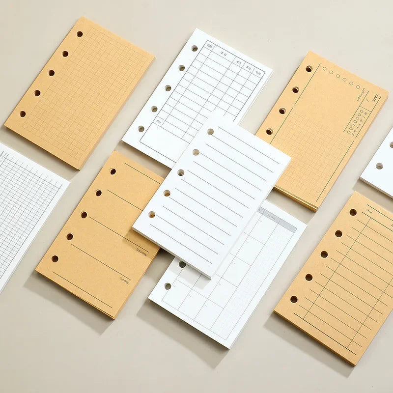 M5 Loose Leaf Notebook Refill Spiral Binder Inner Page Grid Blank Line Diary Agenda Pl close-up view