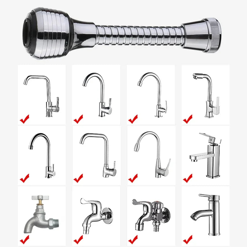2 Modes 360 Rotatable Bubbler High Pressure Faucet Extender | Water Saving Kitchen Ac alternate view