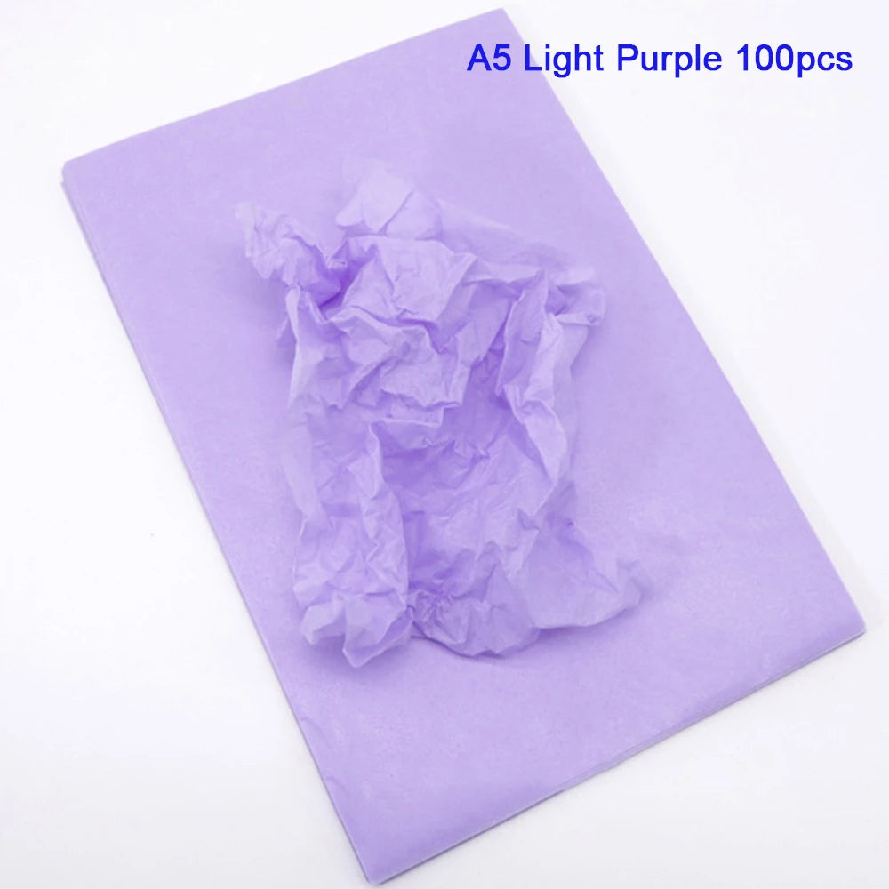 100 Sheets Multicolor Tissue Paper for Gift Wrapping | Bulk A4/A5 Translucent Craft Pa close-up view