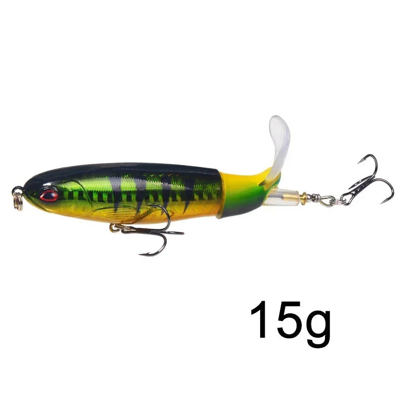 1 Pcs 10cm/14cm Topwater Fishing Lure Whopper Popper Artificial Bait Hard Plopper Soft close-up view