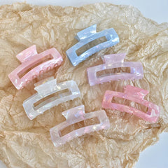 1 Set of Women's Acetic Acid Pearl Rectangular Hair Claw Suitable for All Kinds of Hair Size Women G