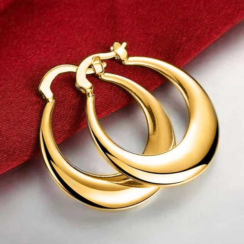 Geometric Metal Hoop Earrings for Women | Trendy Fashion Jewelry Set alternate view