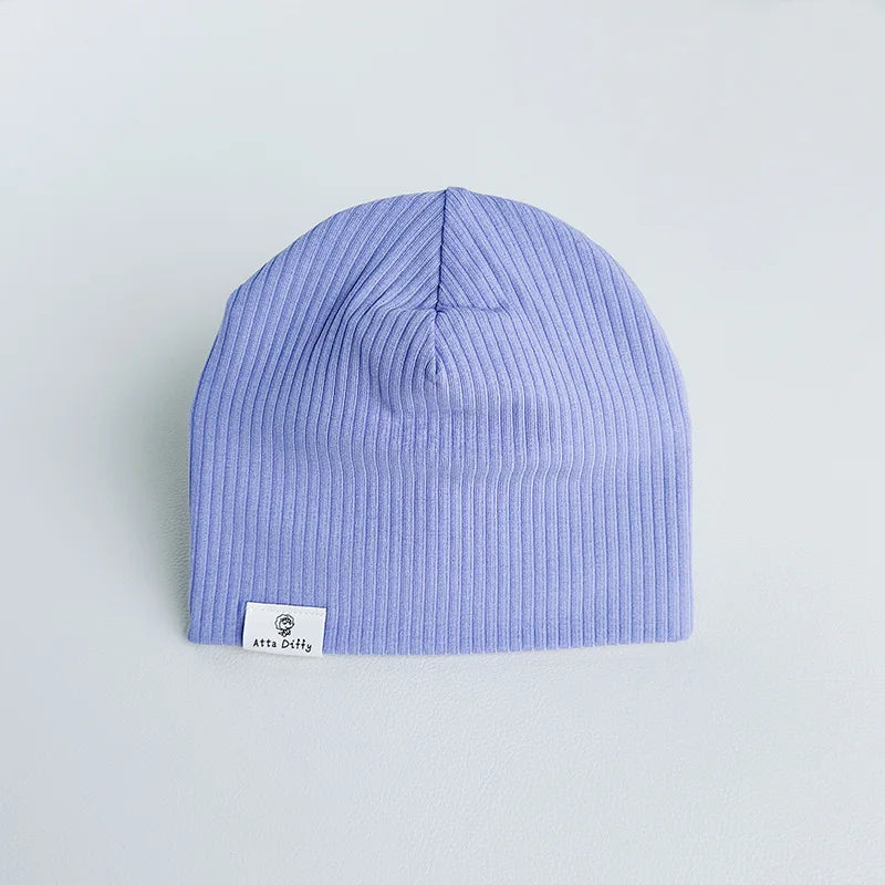 Soft Knit Baby Beanie | Breathable Cotton Candy Color Hat for Toddlers lifestyle view