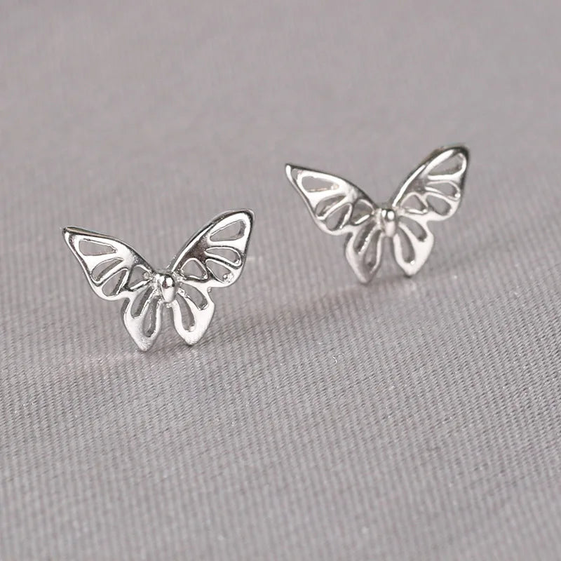 925 Silver Needles Lovely Mini Stud Earrings Women Cute Heart Star Moon Daisy Chris additional angle