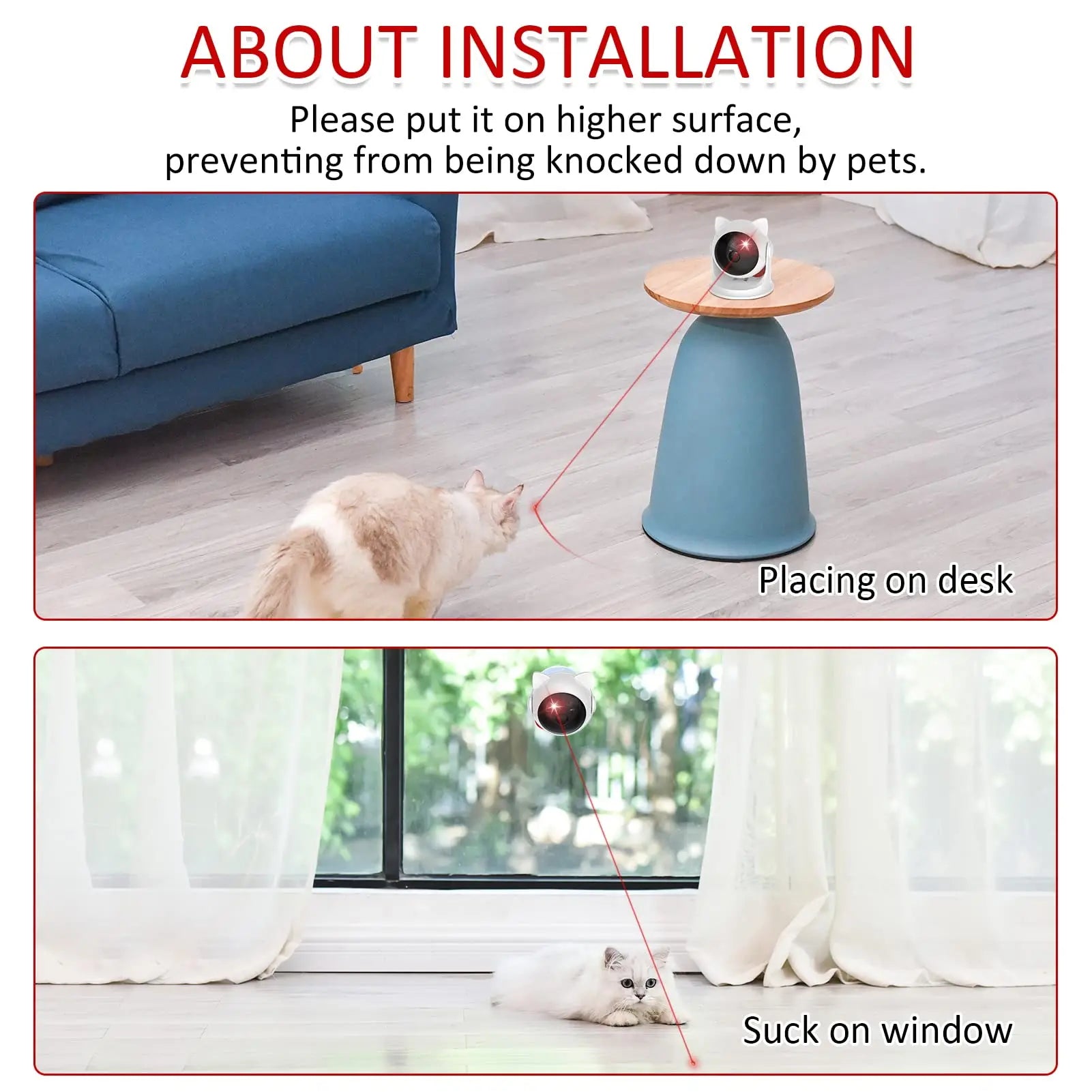 Automatic Cat Laser Toy – Rechargeable Interactive