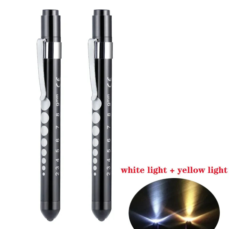 2Pcs Medical Pen Light Flashlight | LED Diagnostic Torch with Pupil Gauge for Doctors alternate view