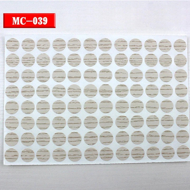 96Pcs 15mm Wood Furniture Screw Cap Covers | Self-Adhesive Hole Stickers for Desk C additional angle