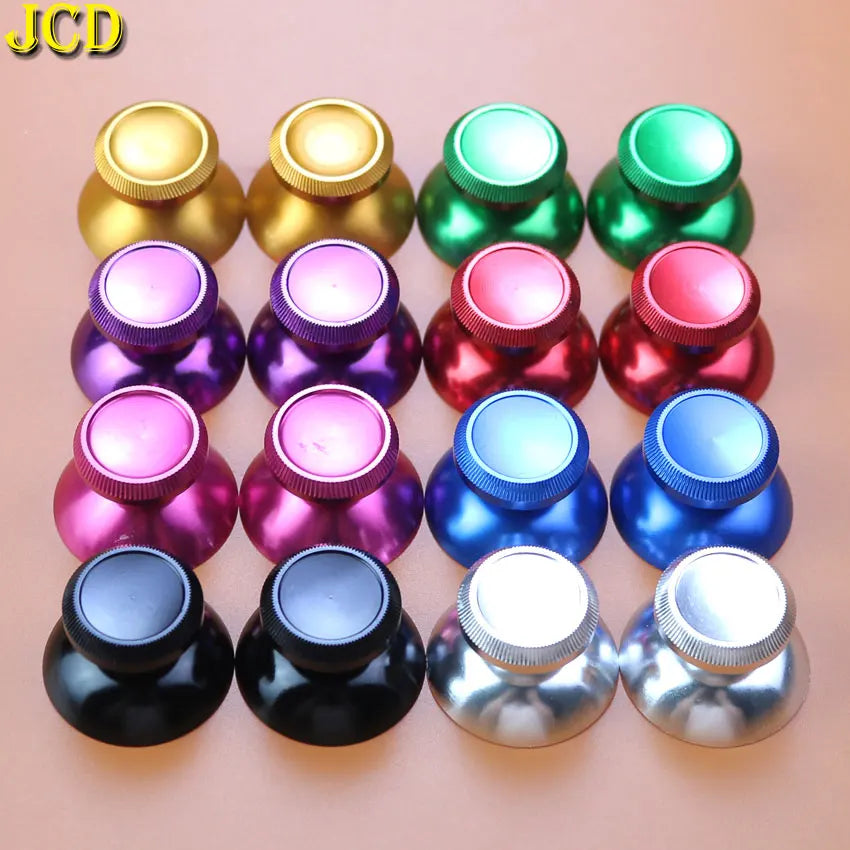 JCD 2PCS Colorful Aluminum Metal 3D Analog Thumb Stick Grip Mushroom Joystick Cap For Xbox 360 Gamep