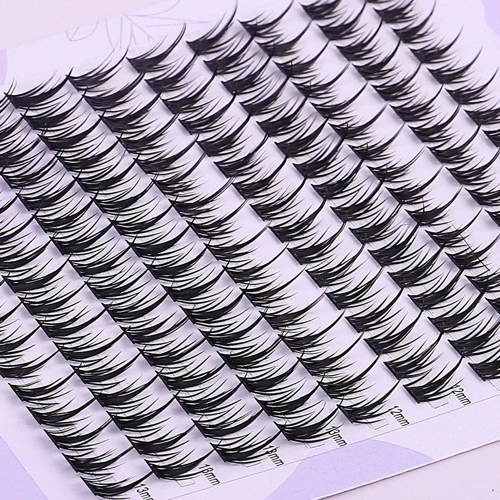 Individual Lashes 160 Clusters Soft Ribbon Segmented False Bundles Eyelashes DIY Individual Clusters Lash Extensions