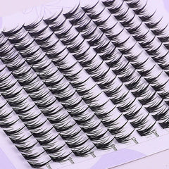 Individual Lashes 160 Clusters Soft Ribbon Segmented False Bundles Eyelashes DIY Individual Clusters Lash Extensions