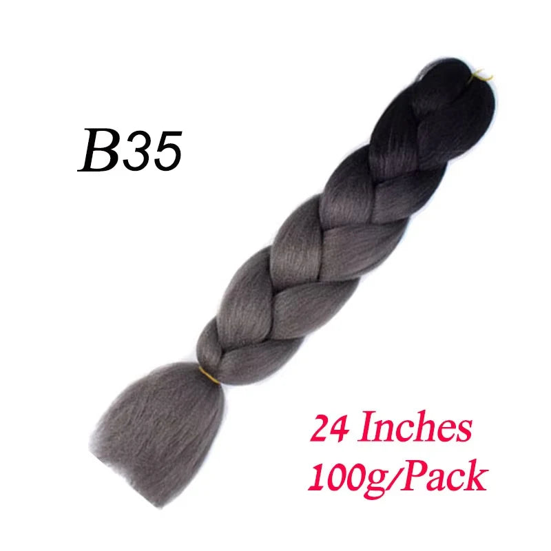 Lihui Pre Stretched Jumbo Braid Hair Extensions 24 inch | Kanekalon Synthetic Hair for A detail view