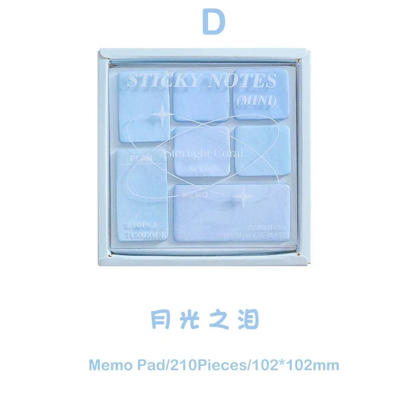 Colorful Aesthetic Sticky Notes | 210pcs Memo Pad Set for Scrapbooking additional angle
