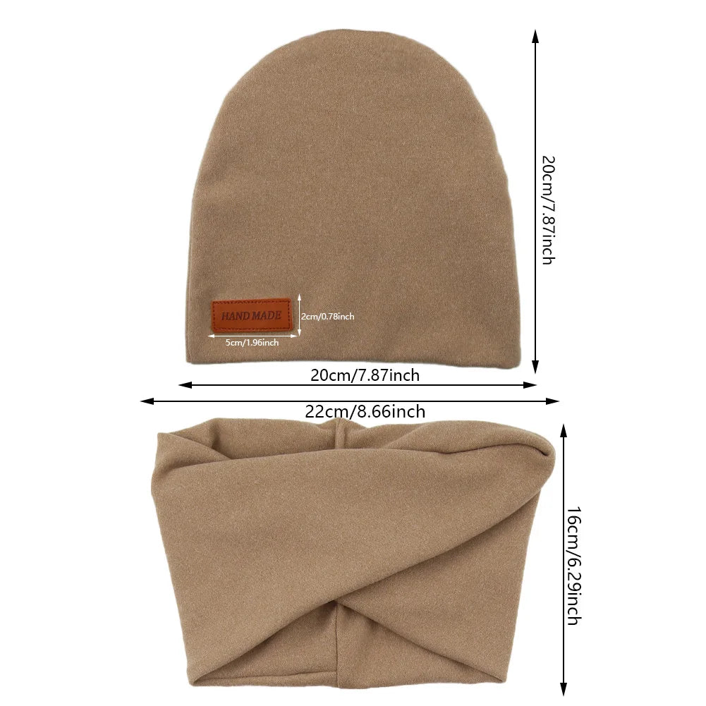 Soft Baby Turban Hat and Scarf Set | Faux Cashmere Winter Headwear for Newborns and K alternate view