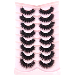 5-8 Pairs Natural Russian Striped Mink Lashes | 3D Volume Wavy False Eyelash Extensio alternate view