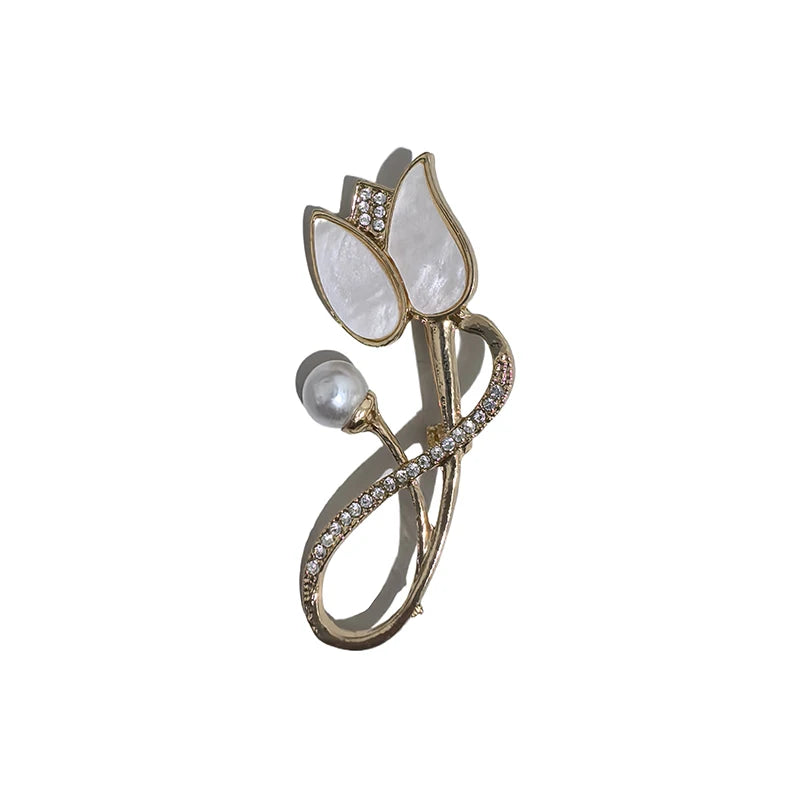 Elegant Pearl Flower Brooch Pin Badge For Women Girls Fashion Clothes Decoration Jewelry Gifts