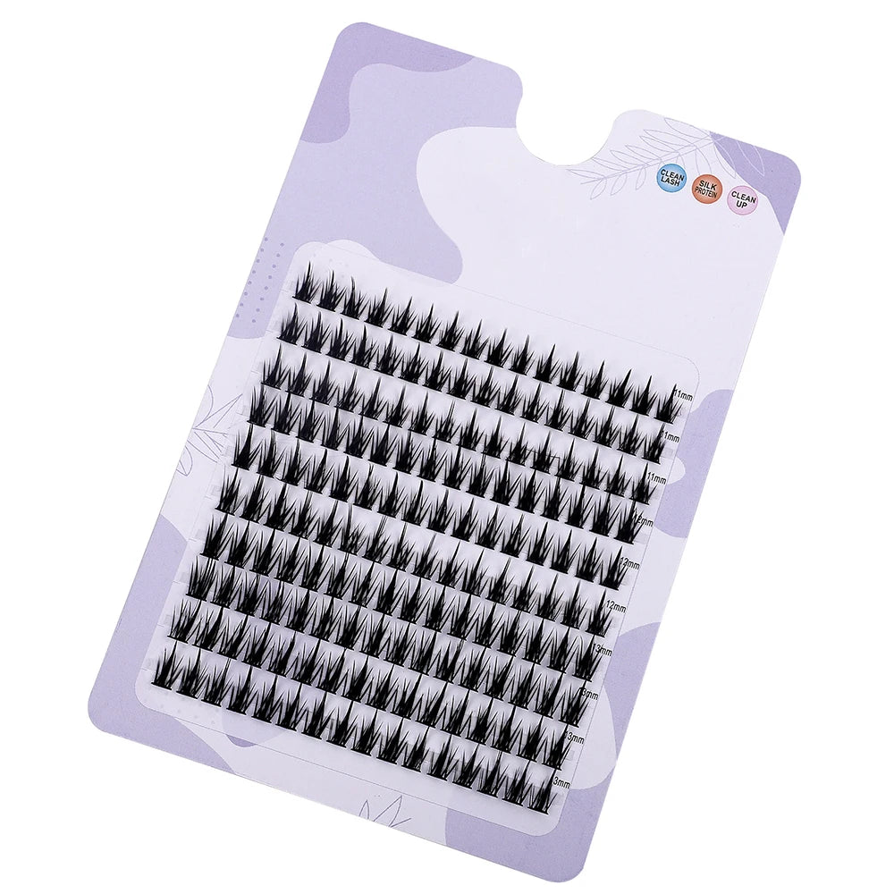 160 Pcs Wheat-Ear Shape Fake Eyelashes | Fine Stem DIY Eyelash Extension Clusters lifestyle view