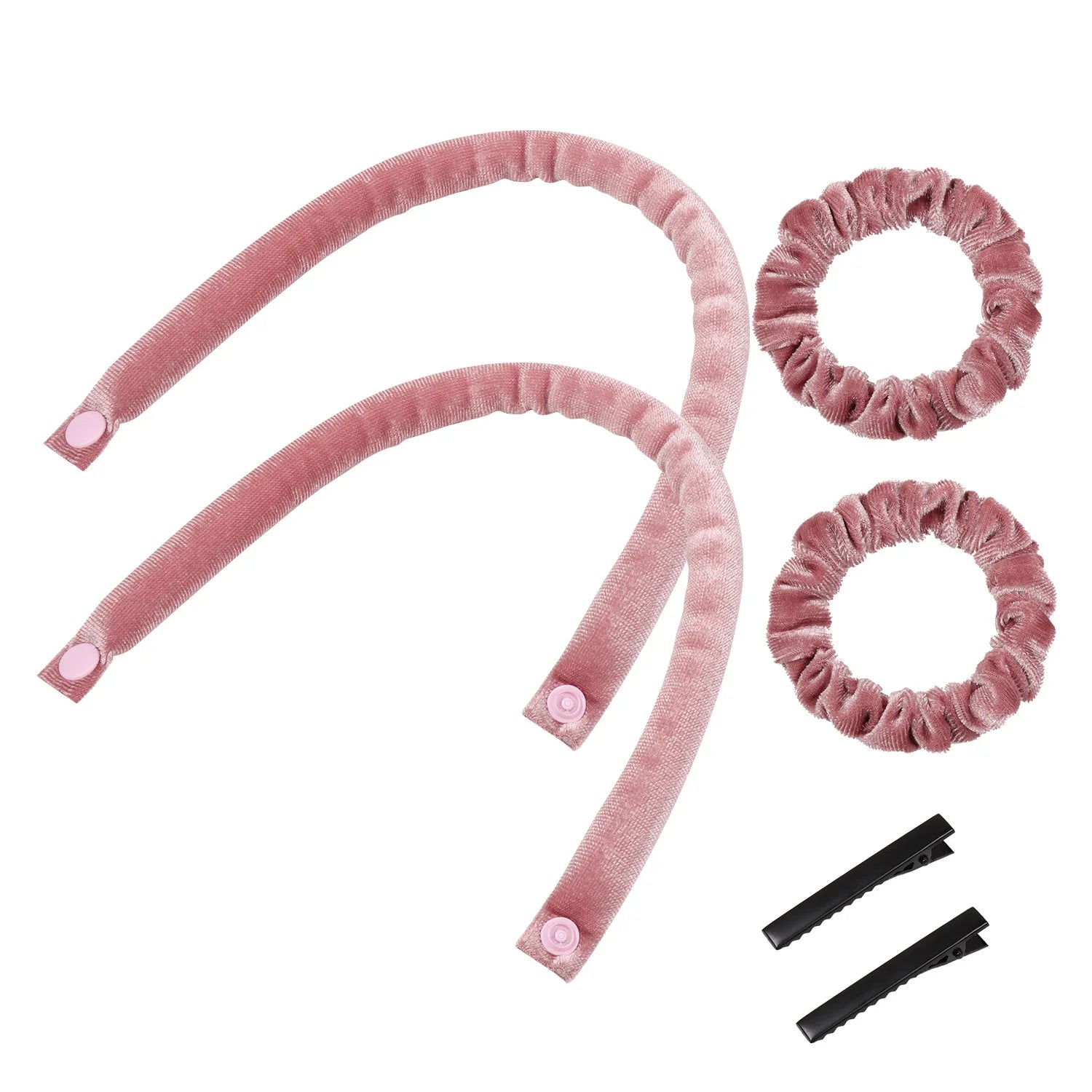 6Pcs Heatless Curling Rod Set No Heat Hair Curler Overnight Wave Maker Scrunchies H additional angle
