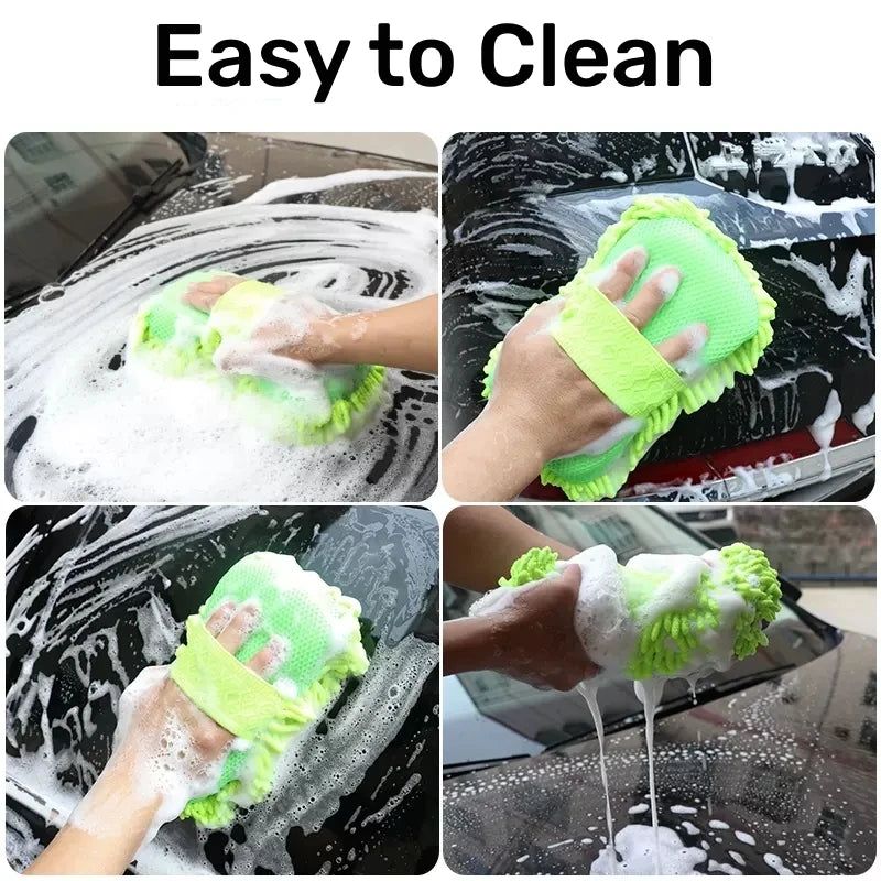 Microfiber Car Washer Sponge Cleaning Car Care Detailing Brushes Washing Towel Auto additional angle