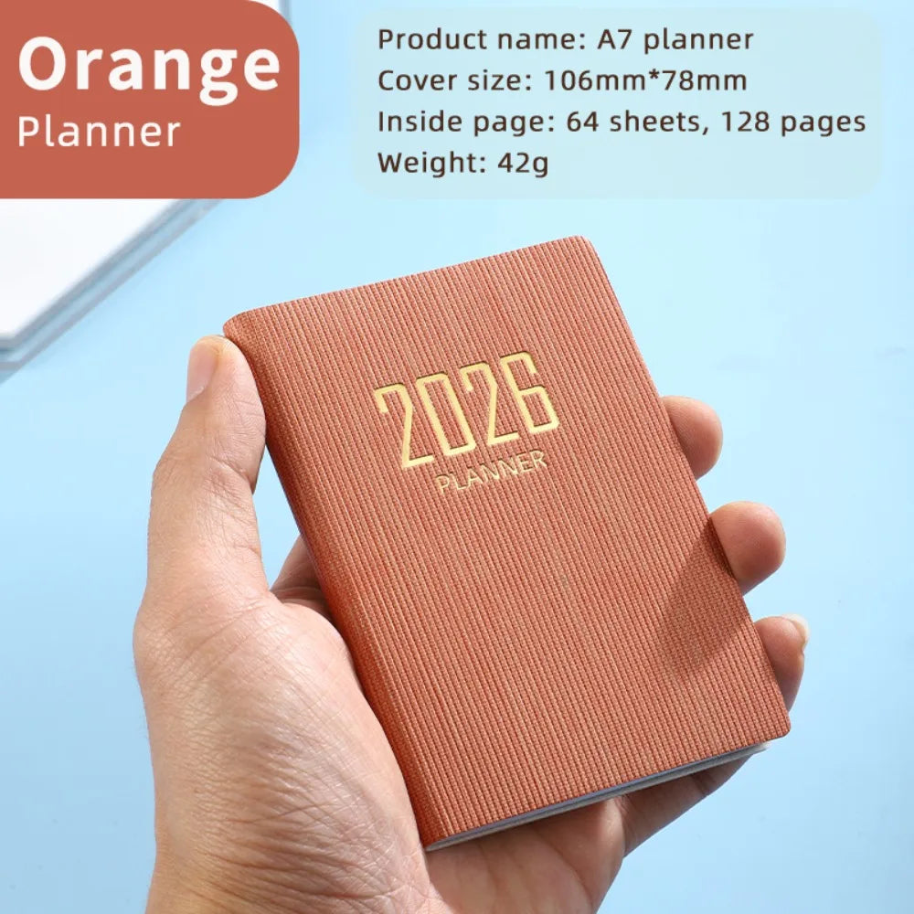 Portable A7 2026 Agenda Book – Pocket Weekly Planner with Calendar