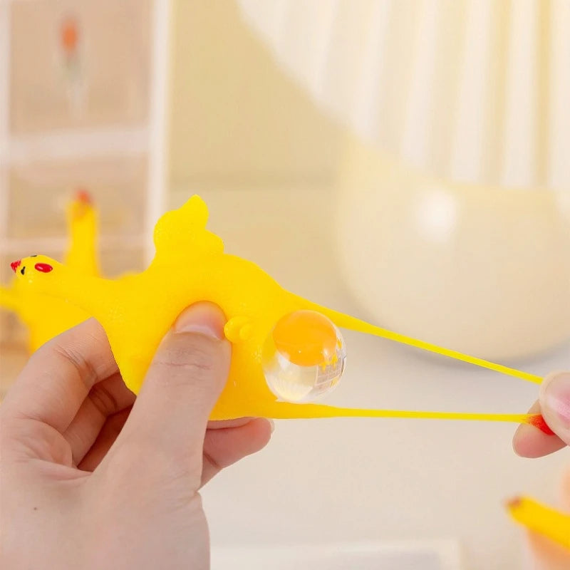 1/2pcs Funny Mini Chicken Keychain, Squeezable TPU Egg-Laying Duck Toy, Creative Novelty detail view