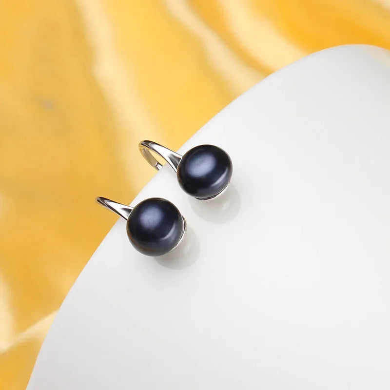 Dainashi Freshwater Pearl Earrings | 925 Sterling Silver Drop Earrings for Women close-up view
