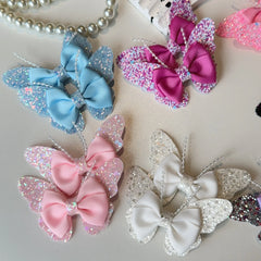 2 Pcs Fashion Rainbow Butterfly Hair Accessories Hair Clips Girls Sequin Hairpins Chi alternate view