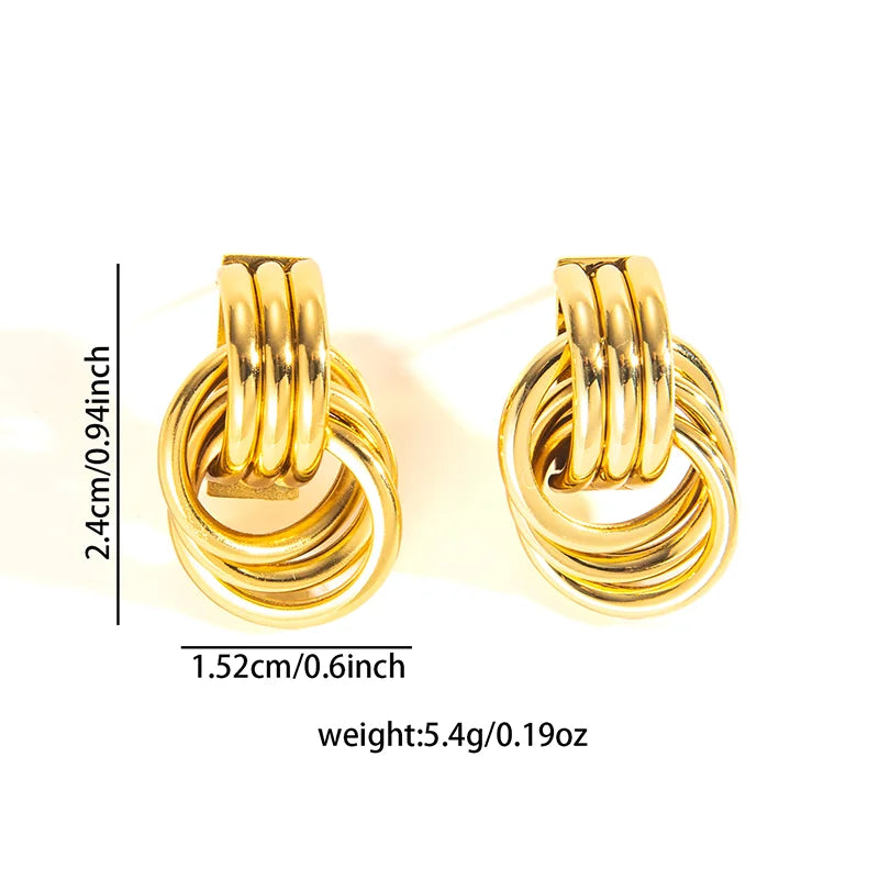 316L Stainless Steel Hoop Earrings for Men Women | Geometric Drop Earrings alternate view