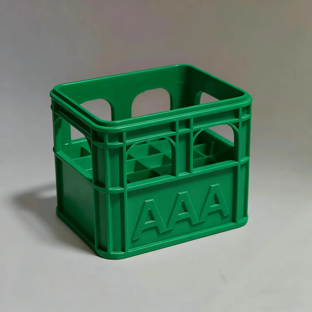 3D Printed Beer Crate Style Stackable Battery Storage Box | AA AAA 18650 21700 9V Org lifestyle view