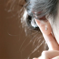 925 Sterling Silver Stud Earrings with Pavé Crystal Star | Simple Fashion Jewelry for alternate view