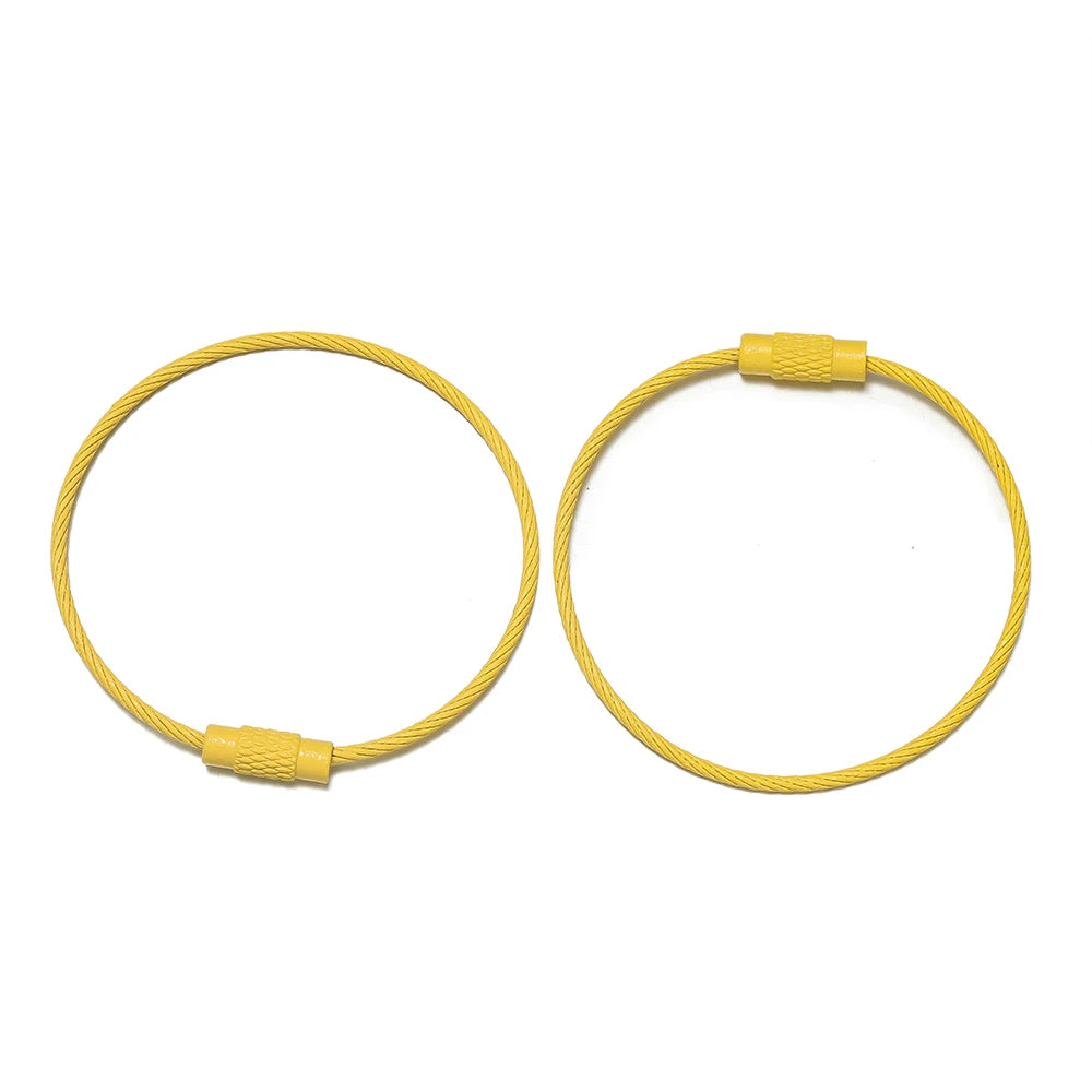 10pcs/lot 50mm Iron Key Ring Colorful Keychain Rings Screw Lock for Jewelry Making Keych detail view