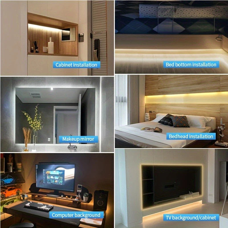COB LED Strip Lights 5V USB Dimmable | 320 LEDs/m Flexible Ribbon for Kitchen Cabin additional angle