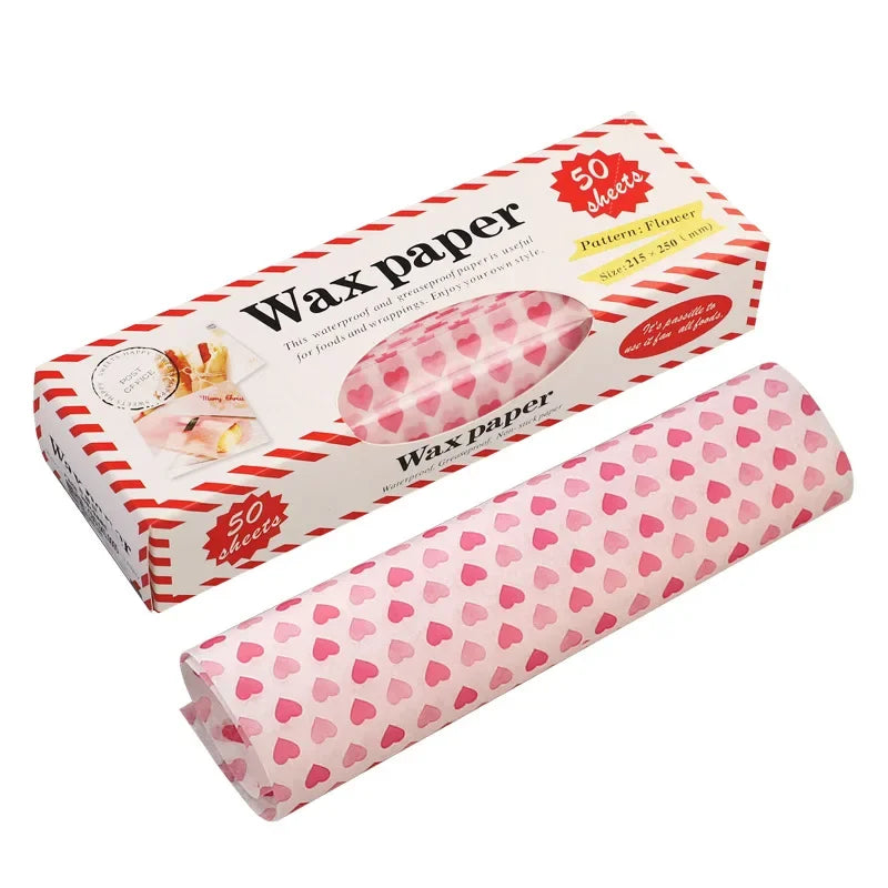 50Pcs Food Grade Wax Paper Wrap | Non-Stick Greaseproof Kitchen Paper for Sandwiches B close-up view