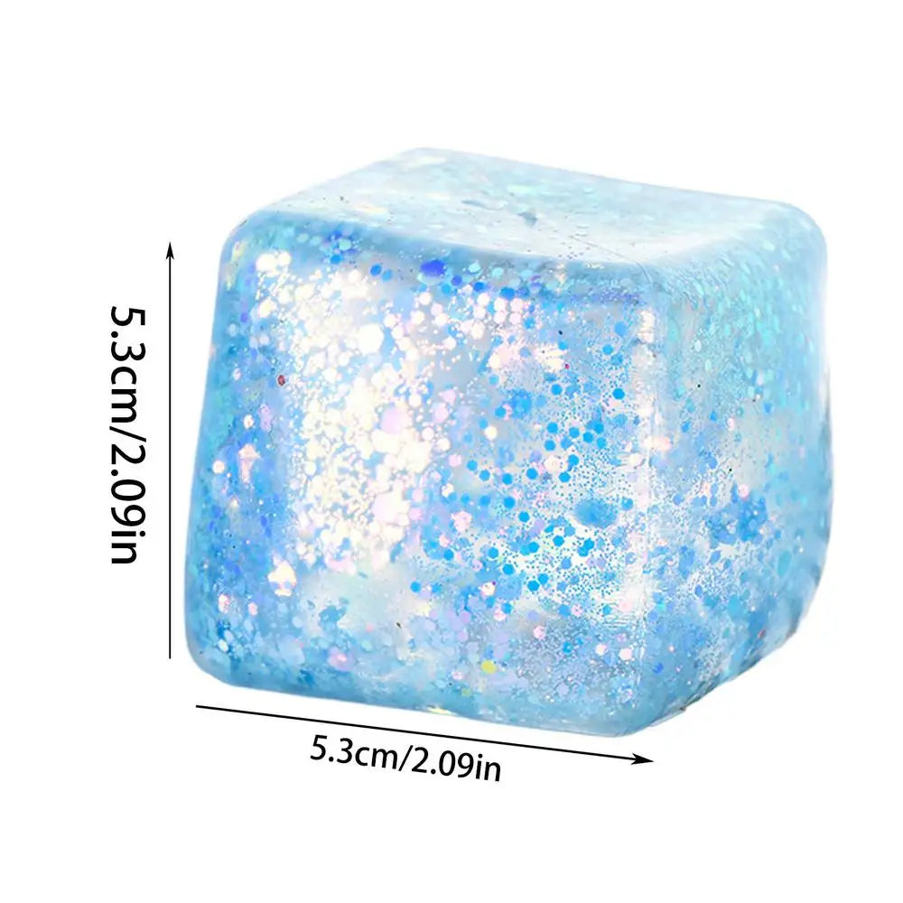 Maltose Cube Stress Squeeze Toy | Slow Rebound Polar Light Colorful TPR Block detail view