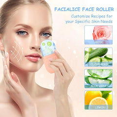Ice Face Roller and Gua Sha Set | Stainless Steel Facial Massage Tools detail view