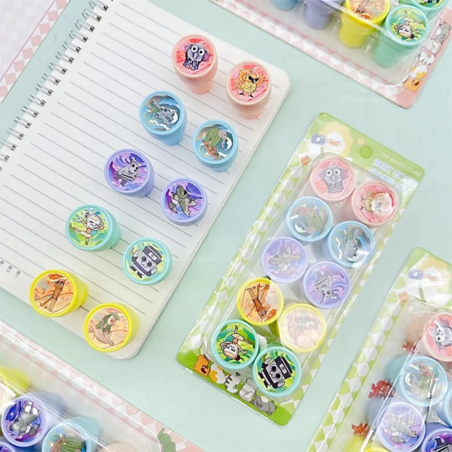 10Pcs Italian Brainrot Seal Gift Cartoon Animal Stamps Birthday Party Favors Classr additional angle