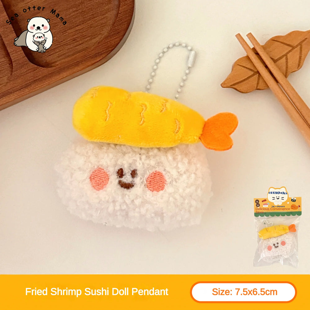 1/6/12 Pcs Cute Food Doll Pendant Plush Sushi Food Play Pendant Backpack Keychain Pen alternate view