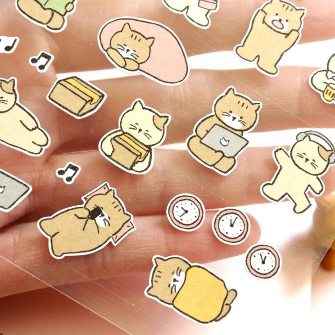 Korean Import Suatelier Cat Daily Life Cartoon Sticker Set | Paper Stickers for Scrap alternate view