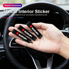 3D Epoxy Car Emblem Stickers for Suzuki Models | Black Interior & Exterior Decals