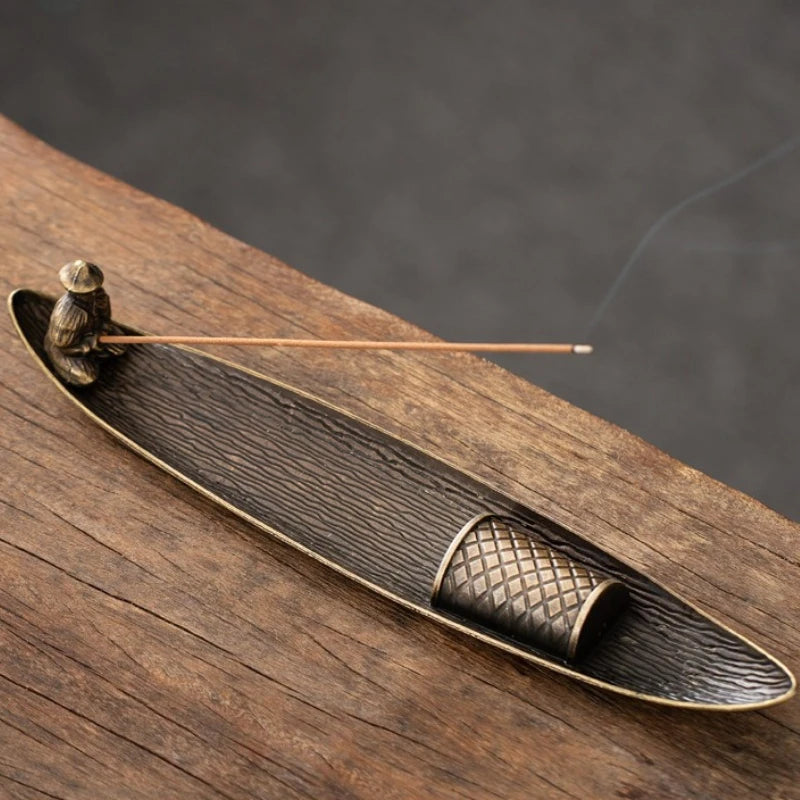 Creative Incense Holder | Japanese Old Men Fishing Incense Stick Burner additional angle