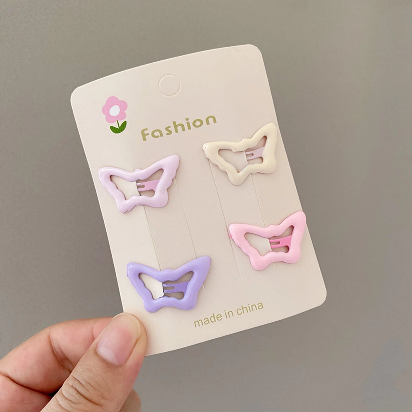 Cute Kids Hair Clips Set 4pcs Colorful Star And Heart Bang Holders Hairpin Non Slip A alternate view