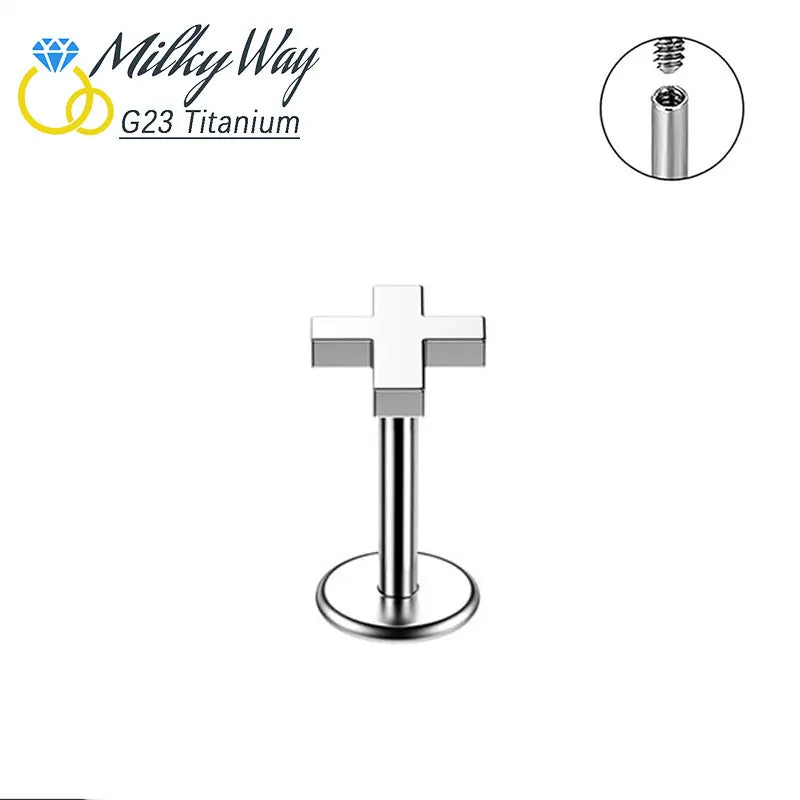Nose Rings G23 Titanium Jewelry Labret Lip Studs Internally Threaded Earring Sexy Ear close-up view