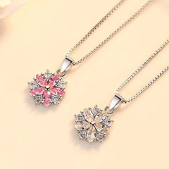 925 Sterling Silver Necklace Zircom for Women 18k Gold Plated Jewelry Pendant Birthday close-up view