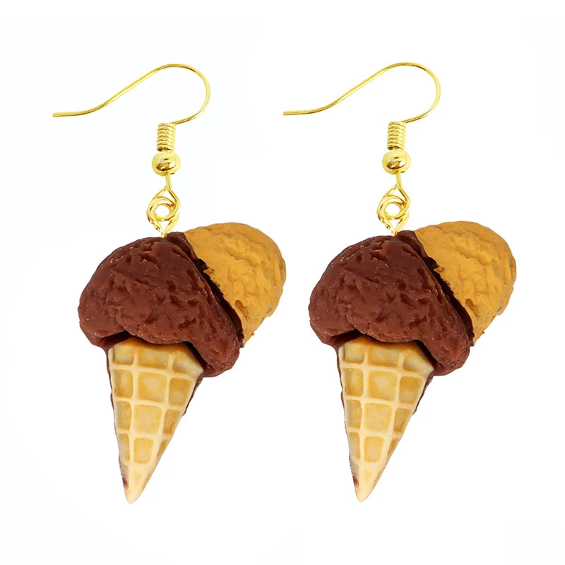 Food Drop Earrings Hamburger Pizza Chicken Leg Candy Bottle Resin